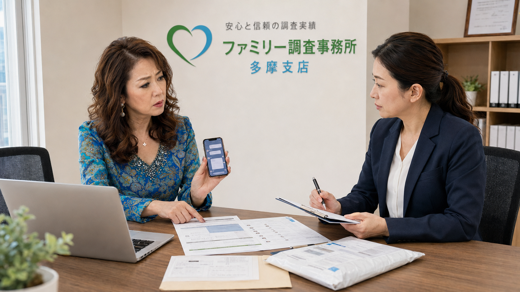 国際ロマンス詐欺を疑いSNSの連絡履歴と通関費請求を整理する女性