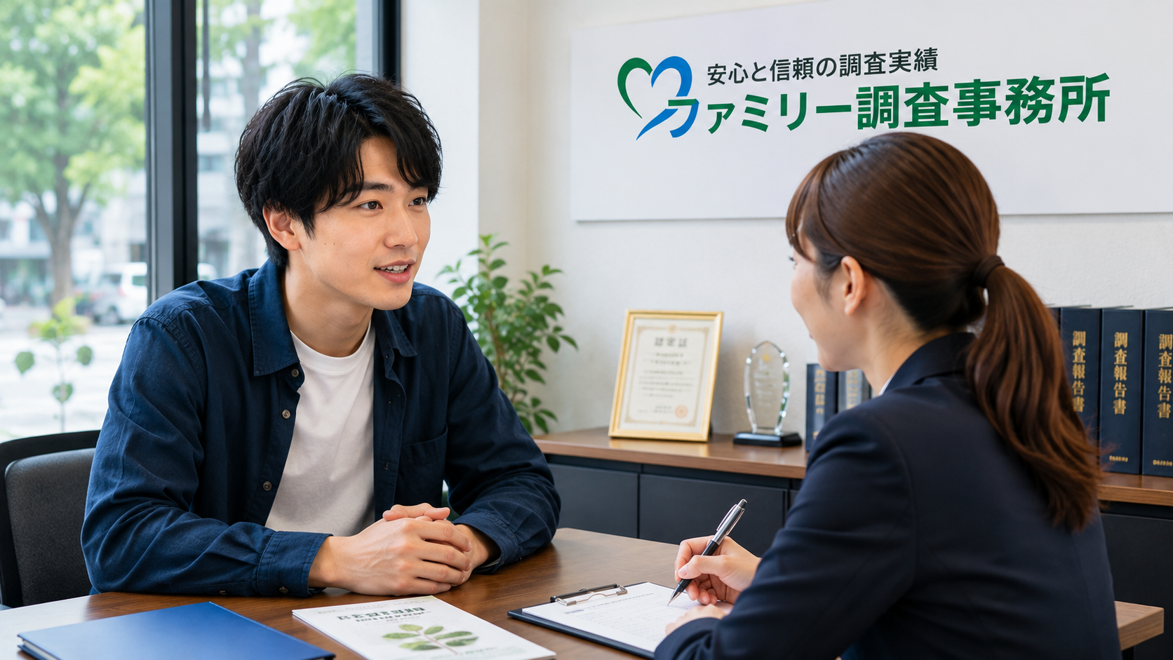 SNSで人探しをするため名前や写真、趣味などの情報を整理する様子