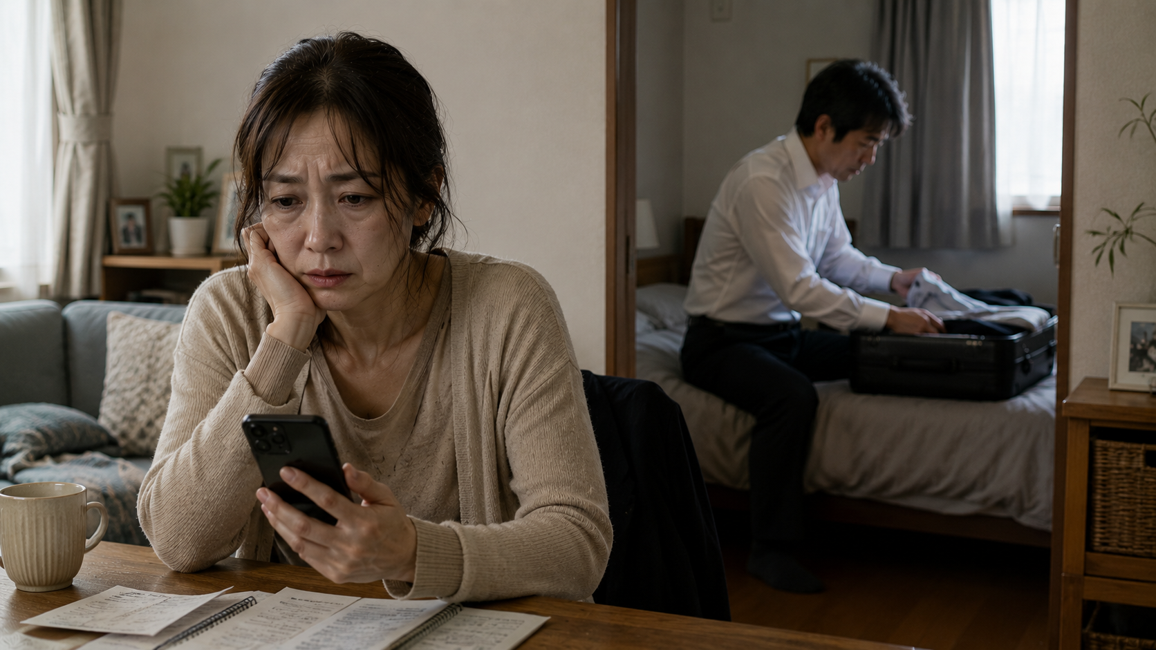 単身赴任中の夫や妻の浮気を心配している配偶者