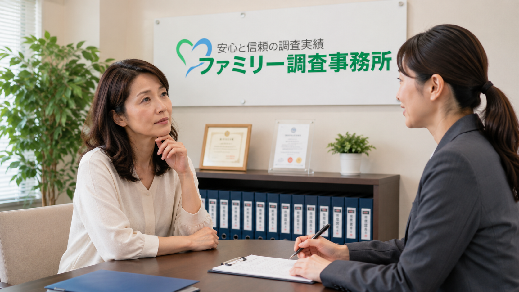 昔好きだった人を探すため写真や学校、勤務先などの情報を整理する様子